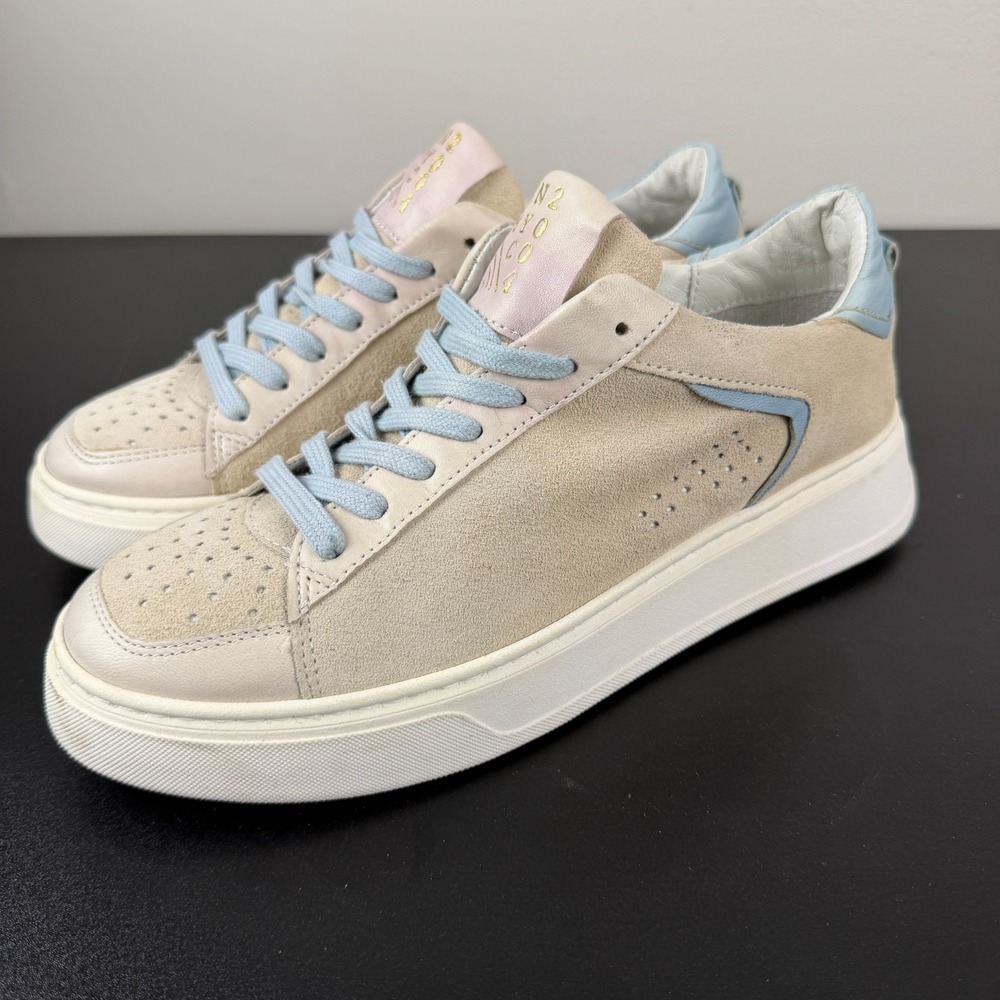 Miz Mooz Tristin Platform Sneakers Women's 9 Pink Suede Perforated Toe lace-Up